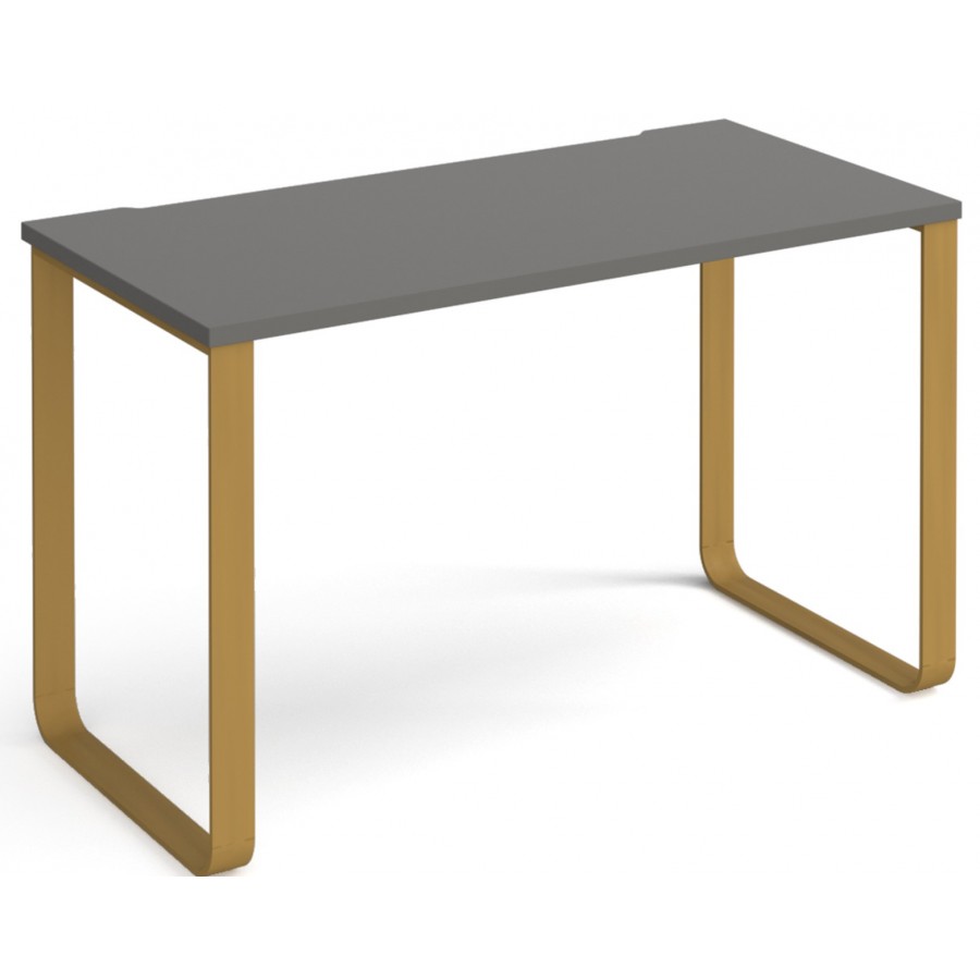 Cairo Straight Desk with Brass Sleigh Frames